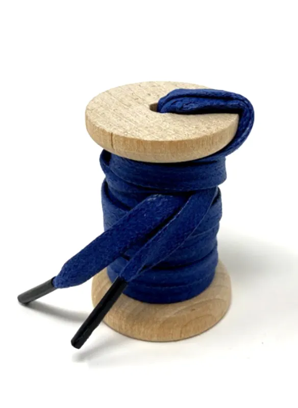 Solid Navy Glazed Sneaker Laces sold by Whiskers Laces