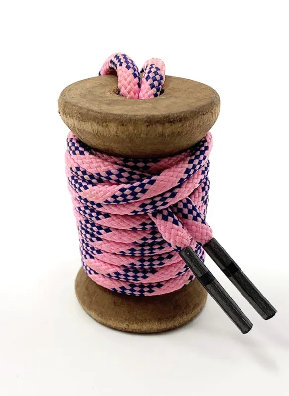 Pink & Navy Classic Round Golf Laces sold by Whiskers Laces