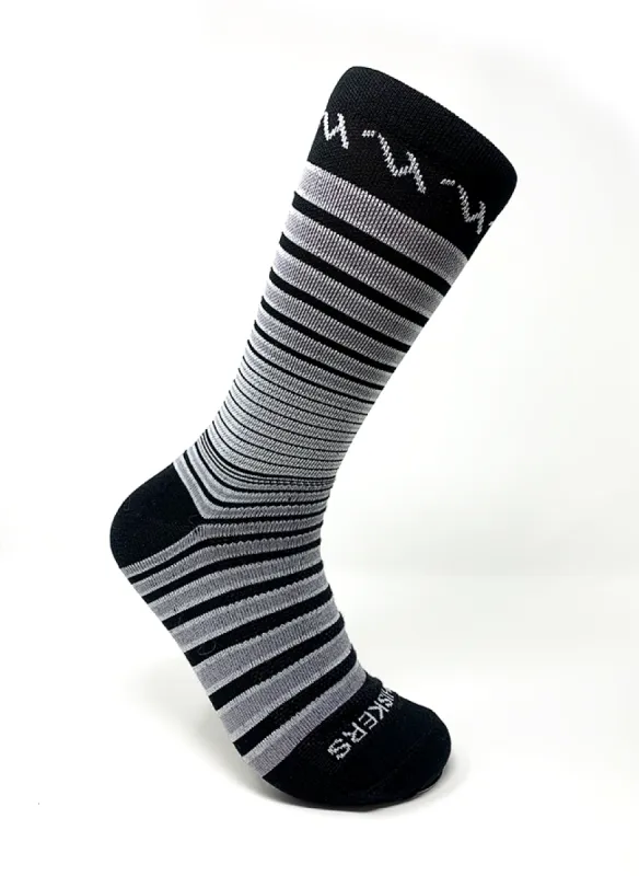 The Jacques Stripe - Black/White/Gray sold by Whiskers Laces