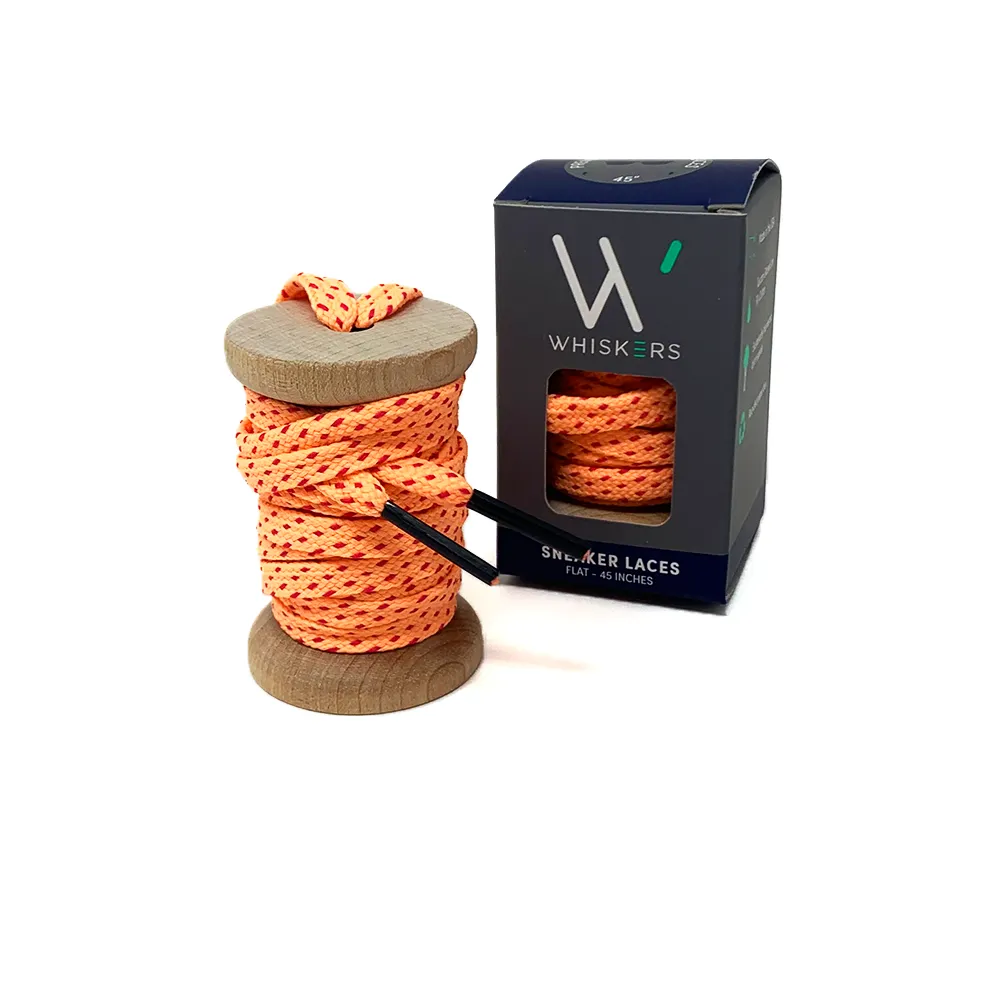 Peach & Fuchsia Flat Ticked Sneaker Laces sold by Whiskers Laces product image thumbnail 2