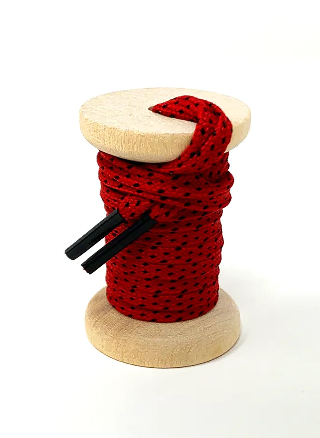 Red & Black Flat Ticked Sneaker Laces sold by Whiskers Laces