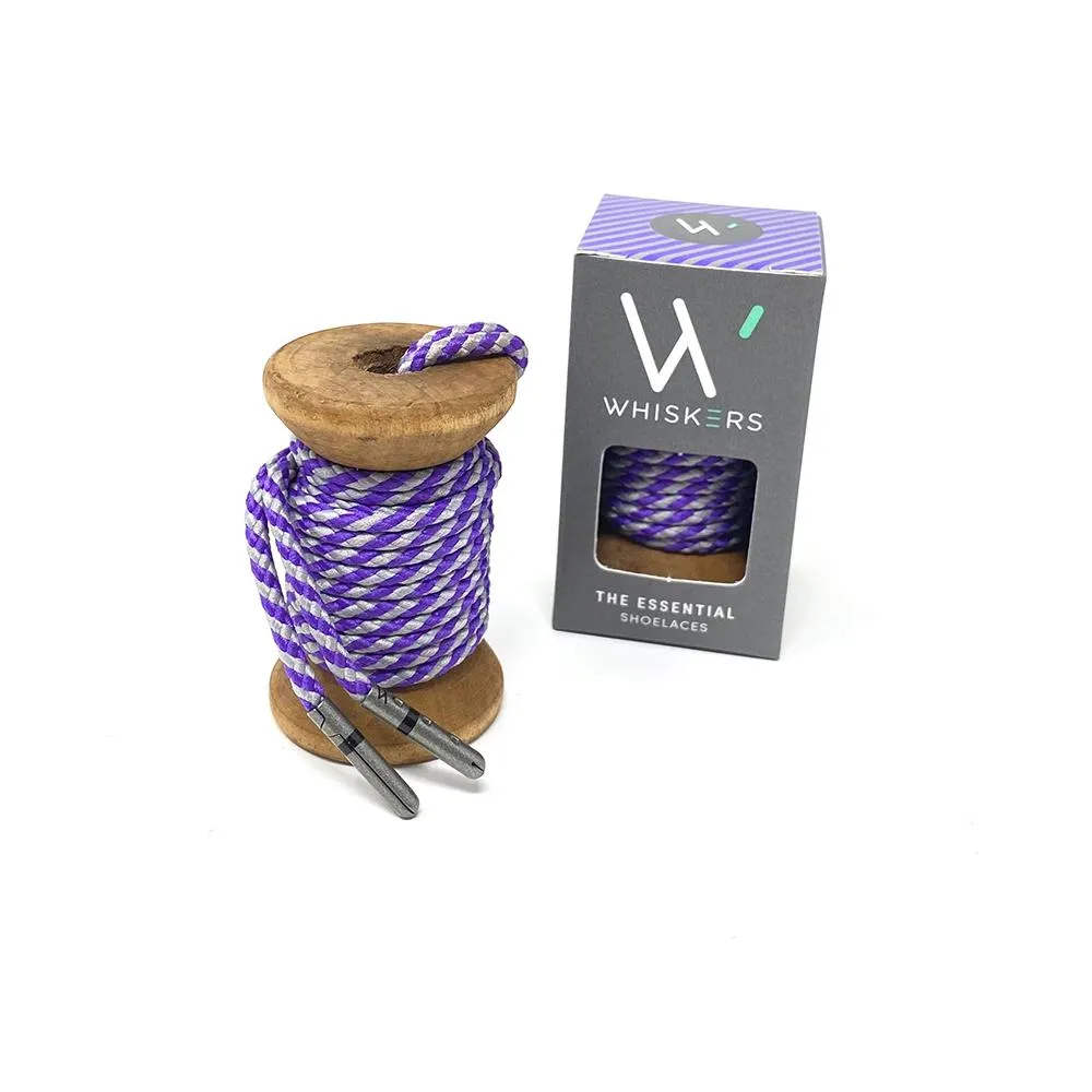 Purple & Gray Striped Dress Lace + Purple, Navy & Light Pink Striped Jacques Sock sold by Whiskers Laces product image thumbnail 3