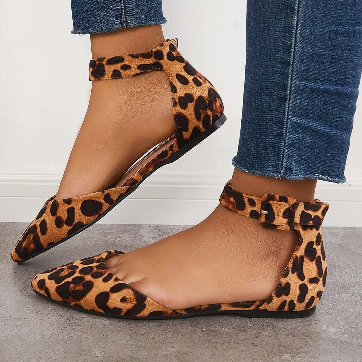 Pointed Toe Ankle Strap Flats Plain Ballet Shoes sold by Tinstree product image thumbnail 5