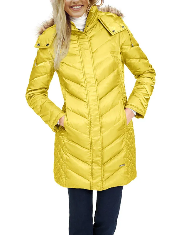 Womens Winter Thicken Puffer Coat Packable Long Down Removable Fur Hood Jacket sold by Tinstree product image thumbnail 5