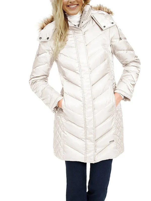 Womens Winter Thicken Puffer Coat Packable Long Down Removable Fur Hood Jacket sold by Tinstree product image thumbnail 2
