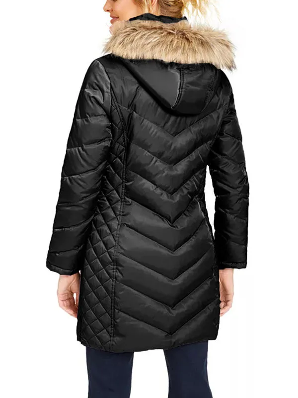 Womens Winter Thicken Puffer Coat Packable Long Down Removable Fur Hood Jacket sold by Tinstree product image thumbnail 4