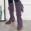 Western Cowboy Riding Boots Knee High Chunky Heel Boots sold by Tinstree
