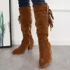 Western Cowboy Riding Boots Knee High Chunky Heel Boots sold by Tinstree