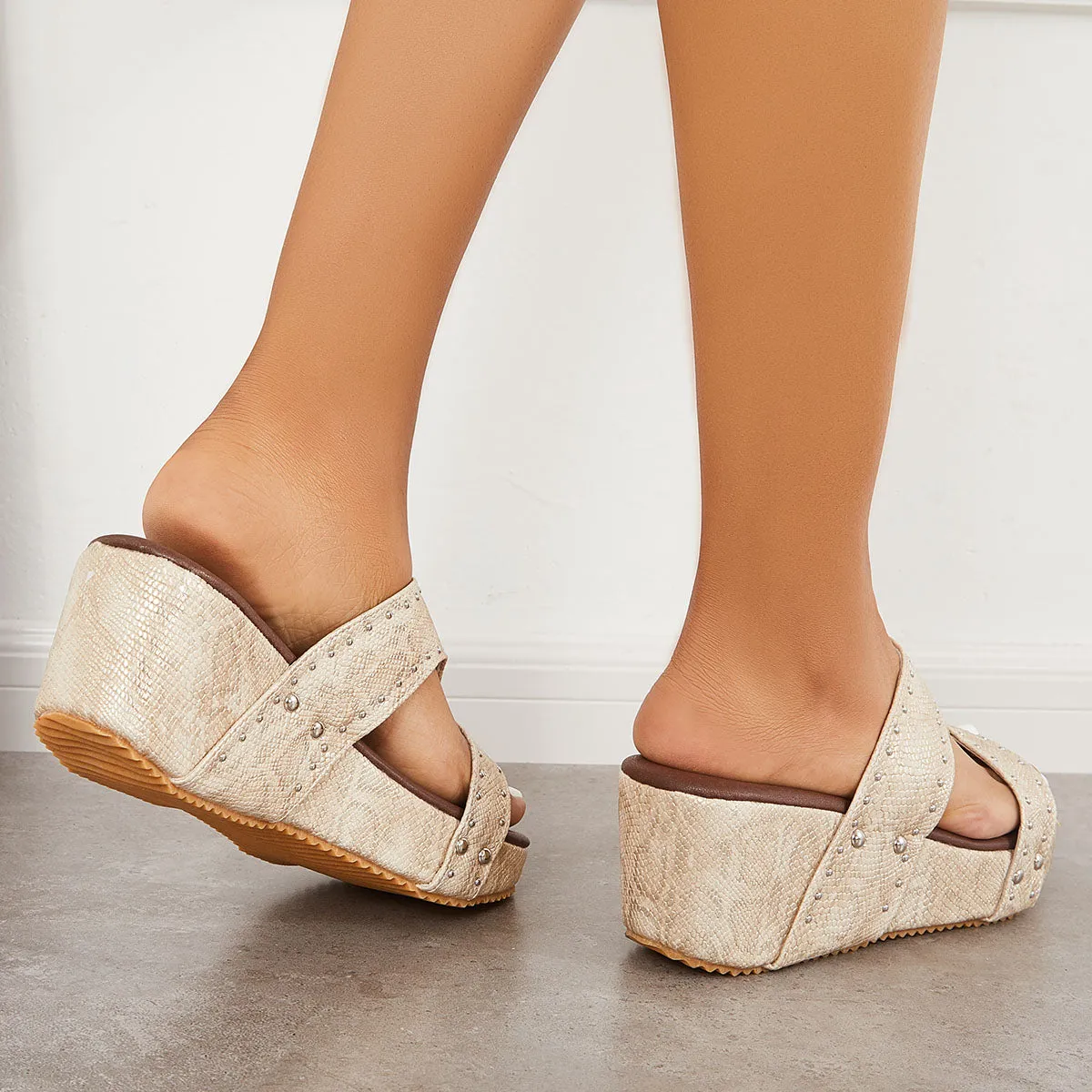 Non Slip Open Toe Platform Wedges Slide Sandals sold by Tinstree product image thumbnail 4