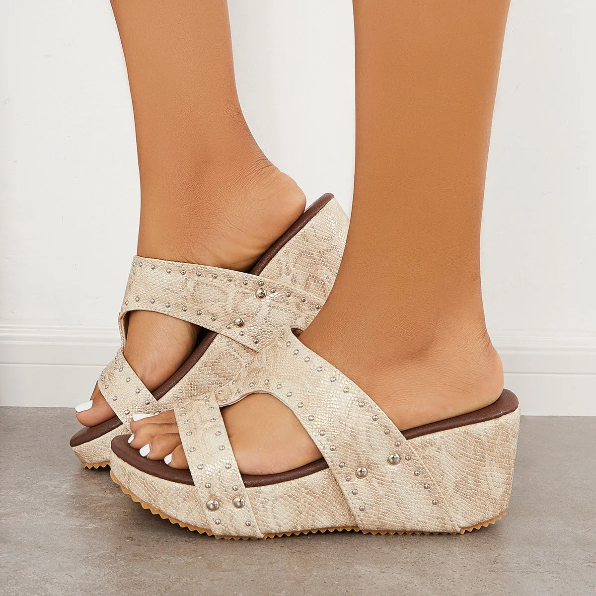 Non Slip Open Toe Platform Wedges Slide Sandals sold by Tinstree product image thumbnail 2