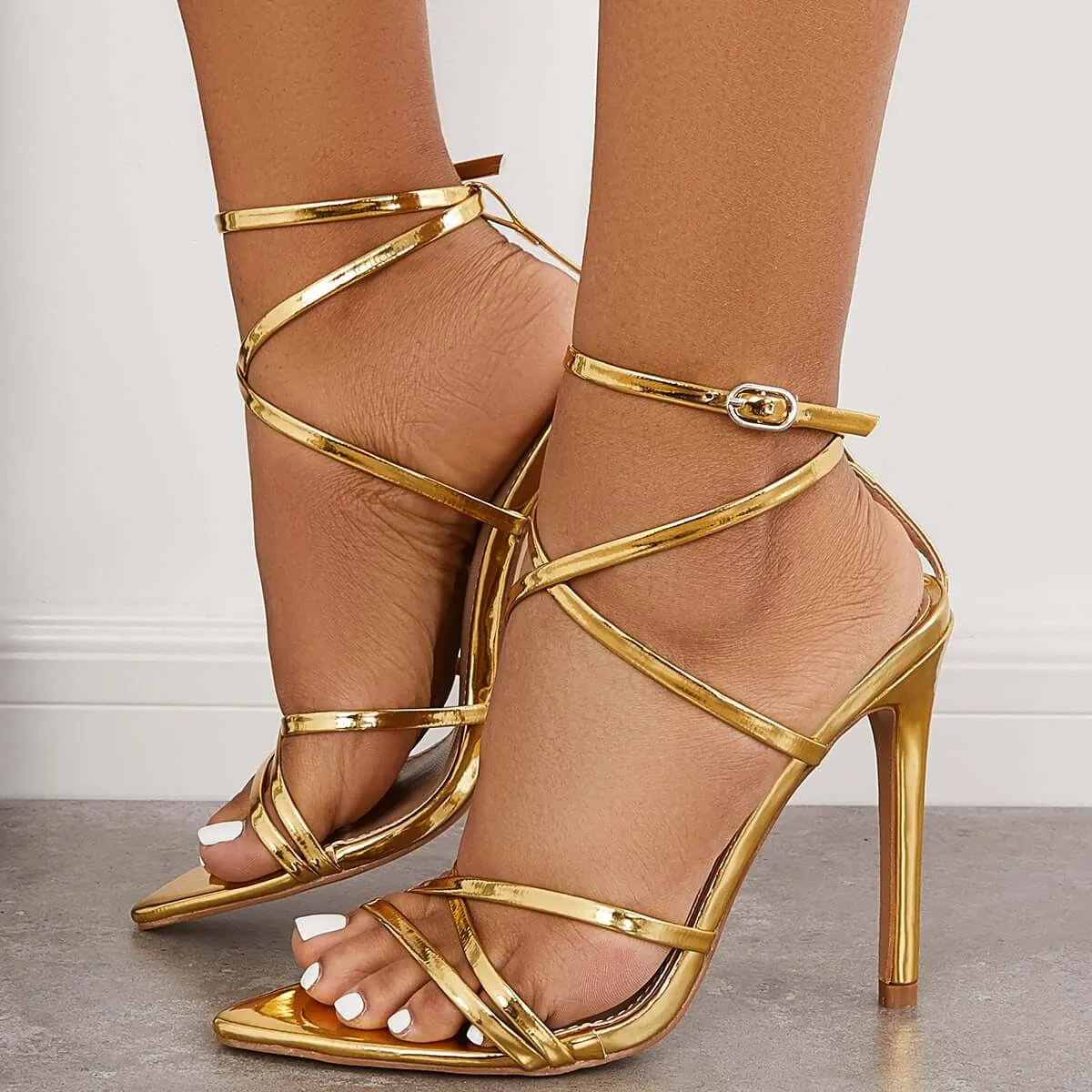 Open Toe Stiletto High Heels Ankle Strap Slingback Sandals sold by Tinstree product image thumbnail 3