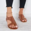 Elastic Strap Toe Ring Flats Cutout Toe Loop Band Slide Sandals sold by Tinstree