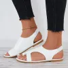 Elastic Strap Toe Ring Flats Cutout Toe Loop Band Slide Sandals sold by Tinstree
