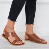 Elastic Strap Toe Ring Flats Cutout Toe Loop Band Slide Sandals sold by Tinstree