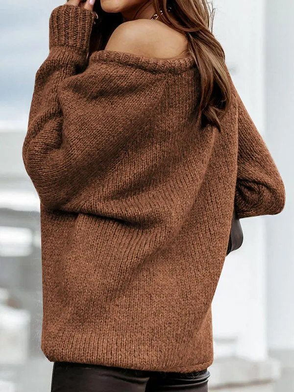 Women Casual Long Sleeve Sweaters Crewneck Ribbed Knit Pullover Loose Fit Jumper sold by Tinstree product image thumbnail 2