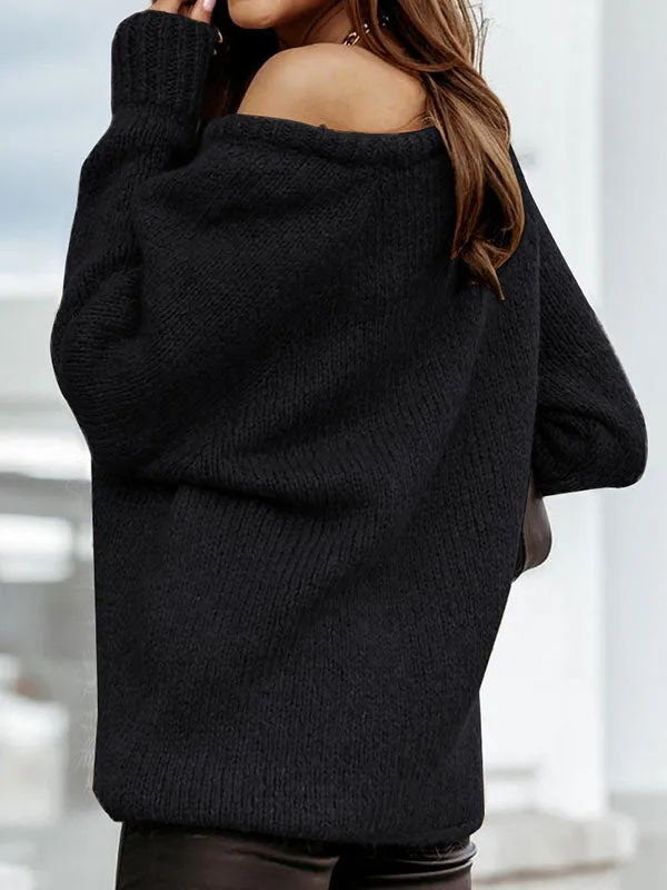 Women Casual Long Sleeve Sweaters Crewneck Ribbed Knit Pullover Loose Fit Jumper sold by Tinstree product image thumbnail 5