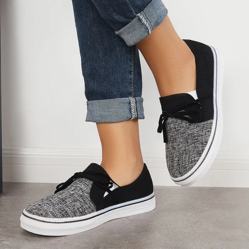 Low Top Flat Canvas Sneakers Slip on Walking Shoes sold by Tinstree