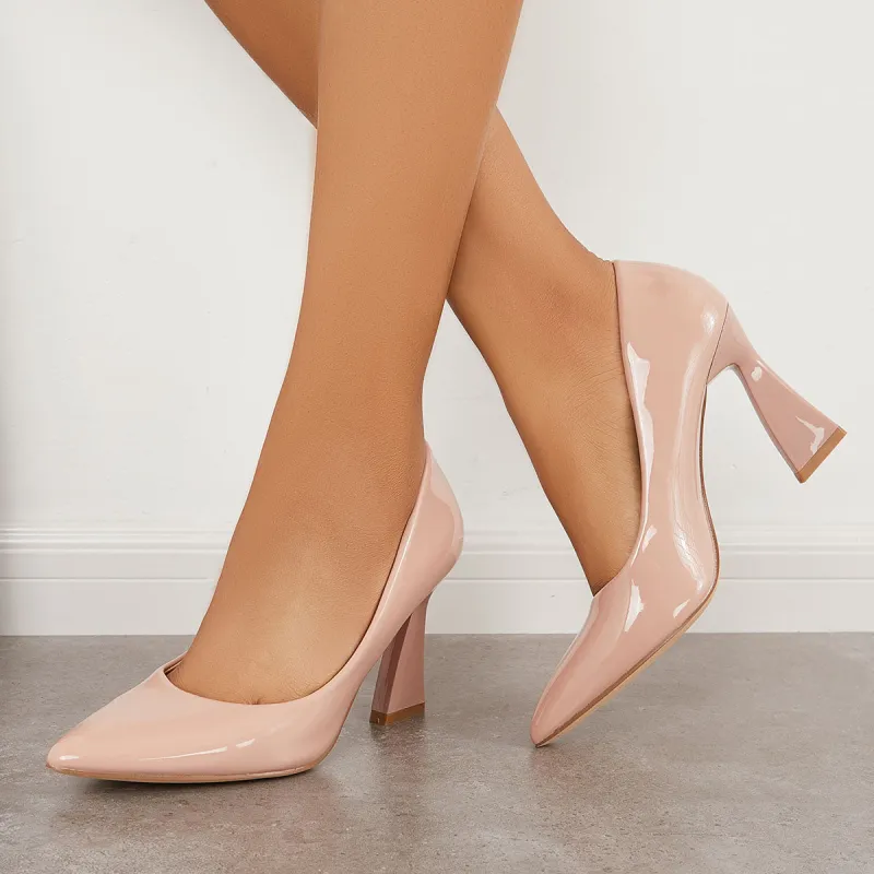 Women Pointed Toe Block High Heel Pumps Dress Shoes sold by Tinstree