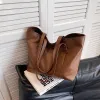 Large Capacity Tote Bag Casual Solid Shoulder Bag Elegant Zipper Handbag sold by Tinstree