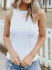 Women's Crewneck Tank Tops Summer Sleeveless Fitted Shirts sold by Tinstree