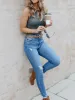 Women's Crewneck Tank Tops Summer Sleeveless Fitted Shirts sold by Tinstree