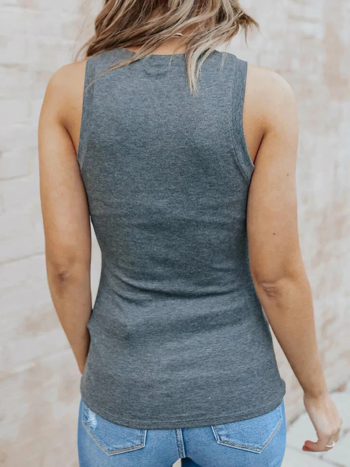 Women's Crewneck Tank Tops Summer Sleeveless Fitted Shirts sold by Tinstree product image thumbnail 3