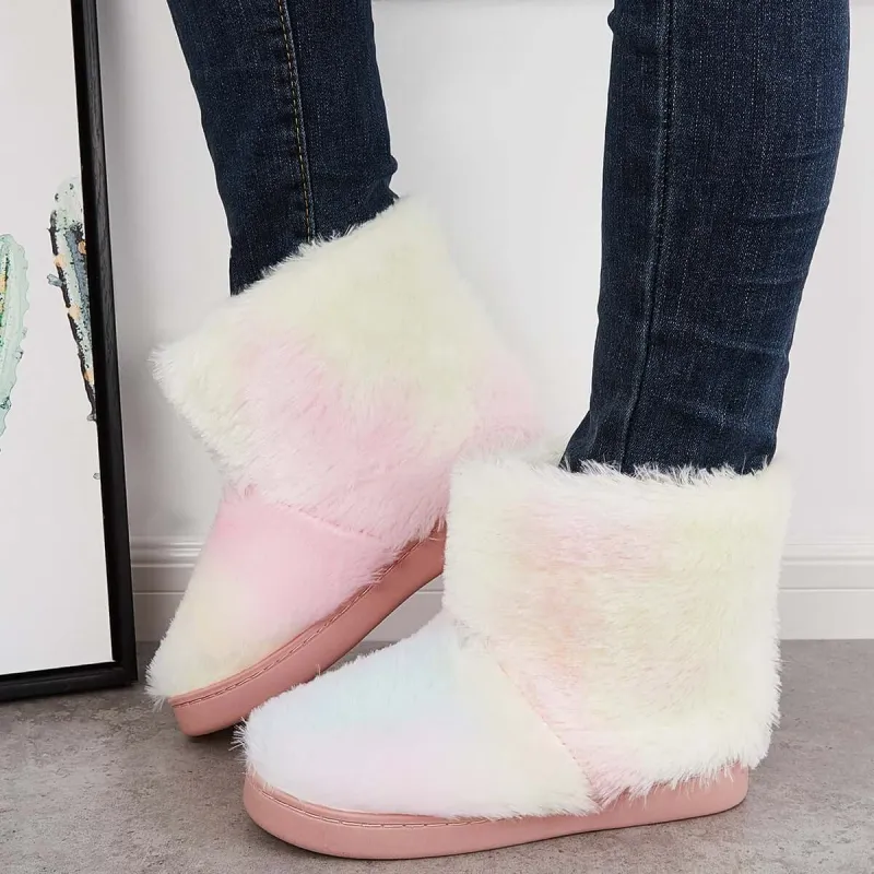 Furry Warm Snow Boots Winter Ankle Boot Flat Indoor Shoes sold by Tinstree