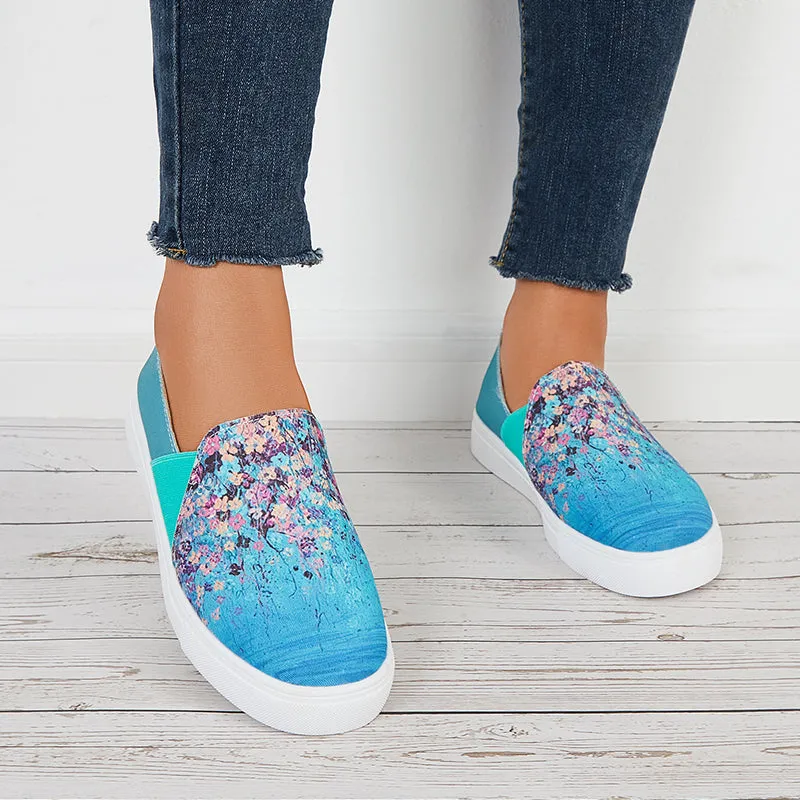 Floral Printed Canvas Loafers Slip on Flatform Walking Shoes sold by Tinstree product image thumbnail 5