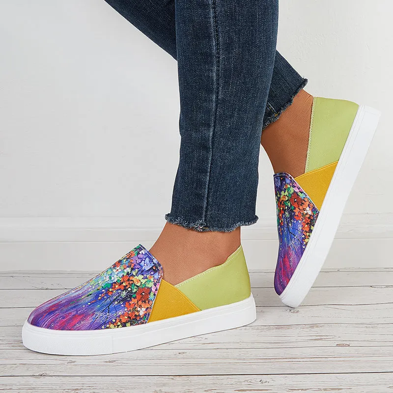 Floral Printed Canvas Loafers Slip on Flatform Walking Shoes sold by Tinstree product image thumbnail 2