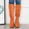 Square Toe Knee High Boots Suede Chunky Block Heel Riding Boots sold by Tinstree