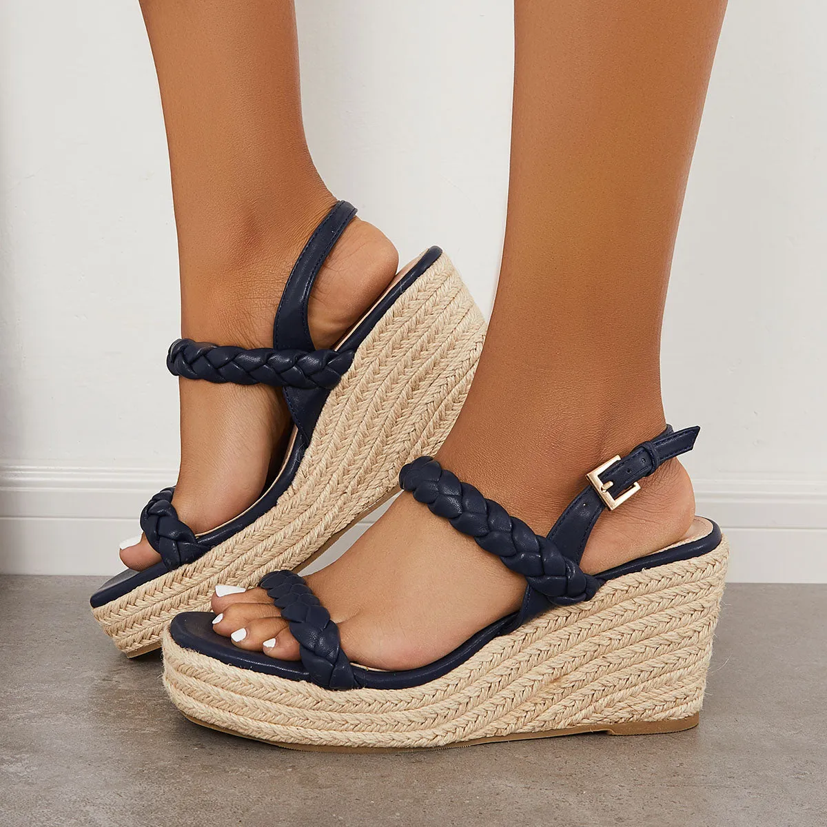 Women Espadrille Wedges Braided Platform Heel Ankle Strap Sandals sold by Tinstree product image thumbnail 3