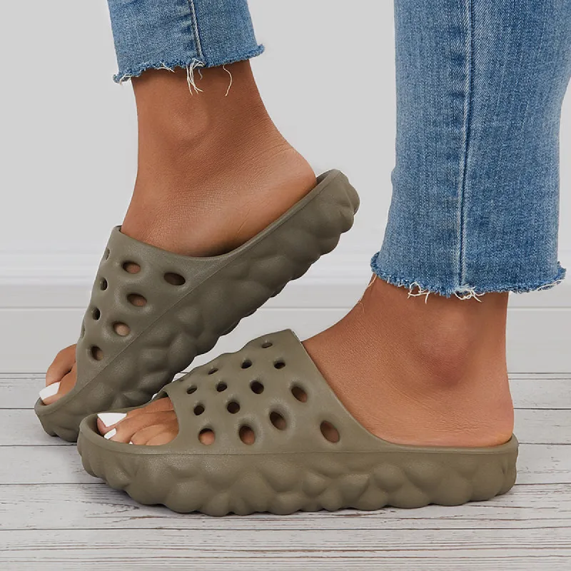 Cut Out Slippers Thick Sole Slides Summer Beach Shoes sold by Tinstree