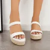 Braided Ankle Strap Platform Espadrille Wedges Dress Sandals sold by Tinstree