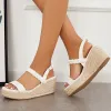 Braided Ankle Strap Platform Espadrille Wedges Dress Sandals sold by Tinstree