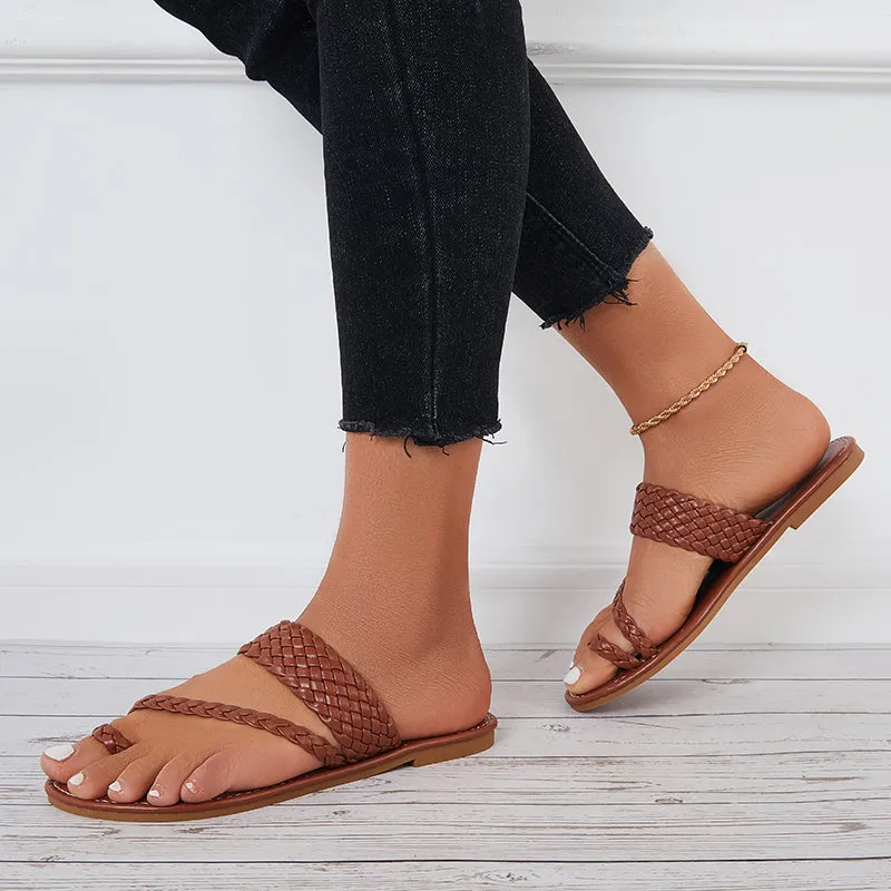 Braided Flat Sandals Wide Toe Loop Slide Beach Slippers sold by Tinstree product image thumbnail 5