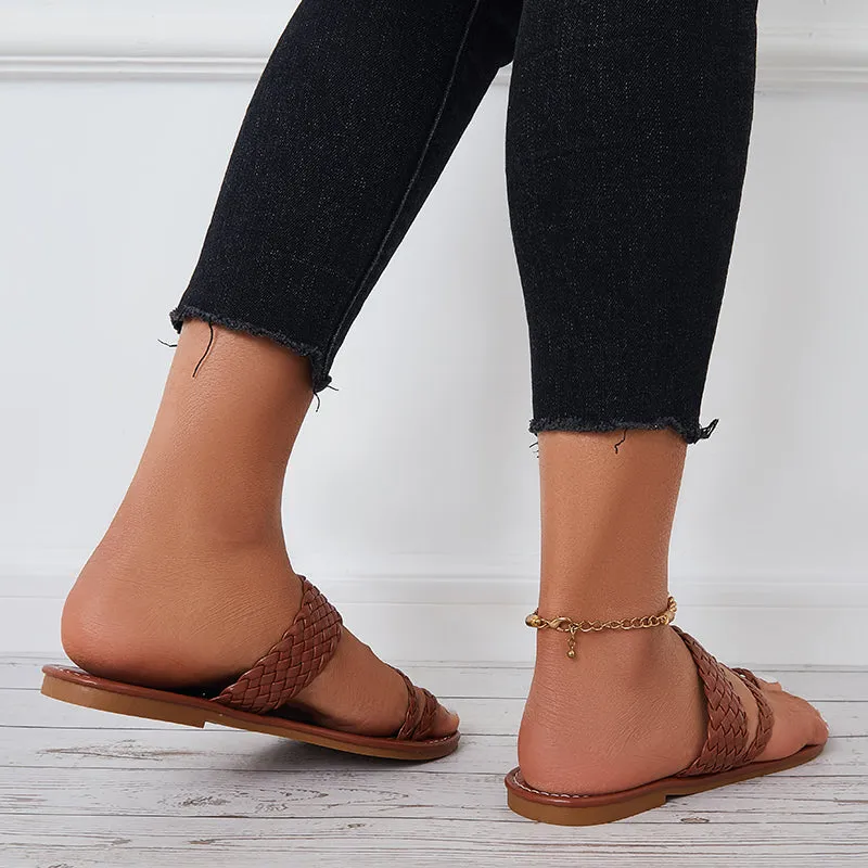 Braided Flat Sandals Wide Toe Loop Slide Beach Slippers sold by Tinstree product image thumbnail 4