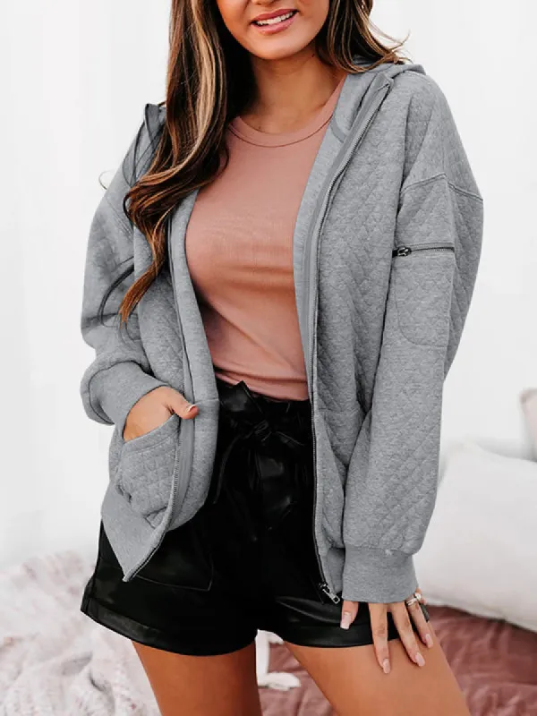 Women Hoodie Full Zip Up Long Sleeve Sweatshirts Pockets Jacket Coat sold by Tinstree