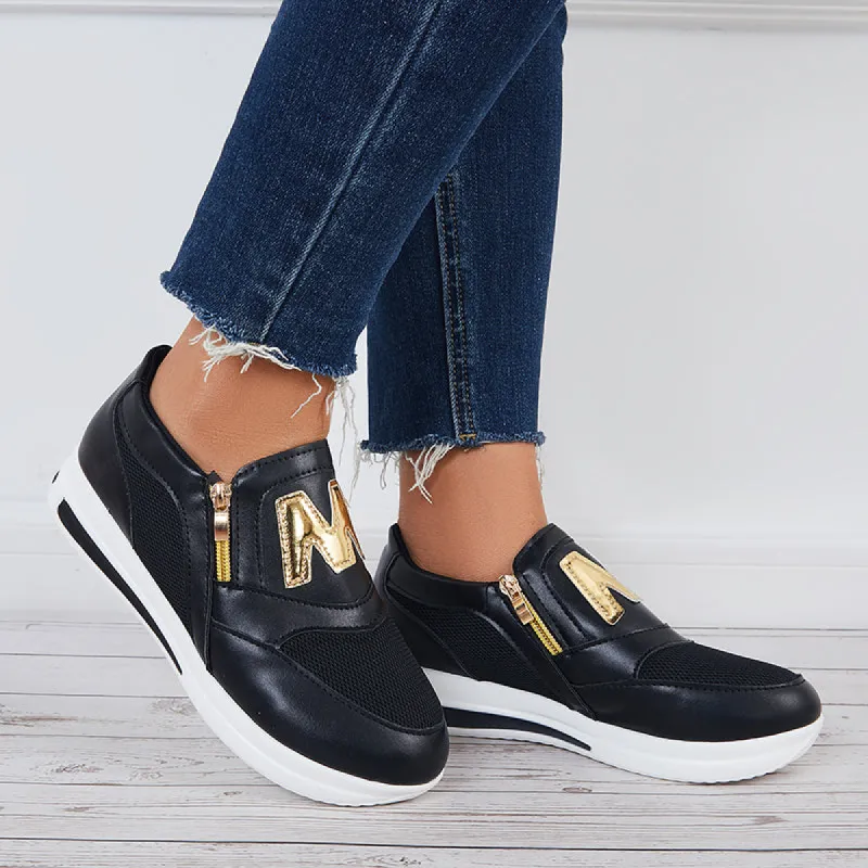 Platform Heel Loafers Lightweight Flats Slip on Walking Shoes sold by Tinstree