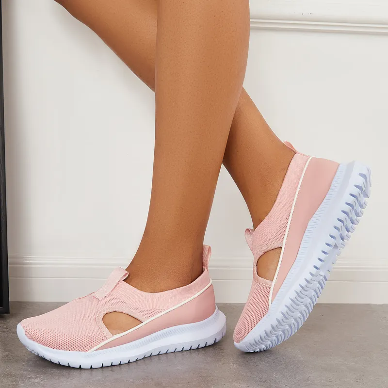 Women Slip on Mesh Knit Flat Loafers Breathable Walking Shoes sold by Tinstree