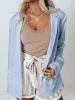 Women Lightweight Casual Open Front Blazer Suit Pockets Work Cardigan Jacket sold by Tinstree
