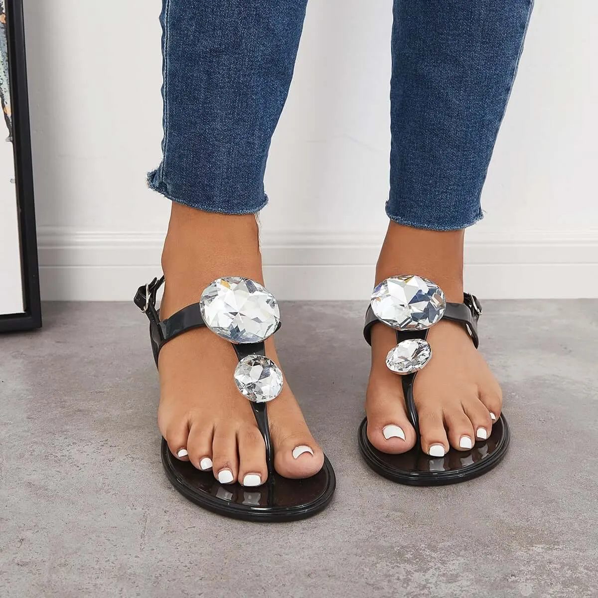 Handmade Rhinestone Gladiator Flats Flip Flops Sandals sold by Tinstree product image thumbnail 5