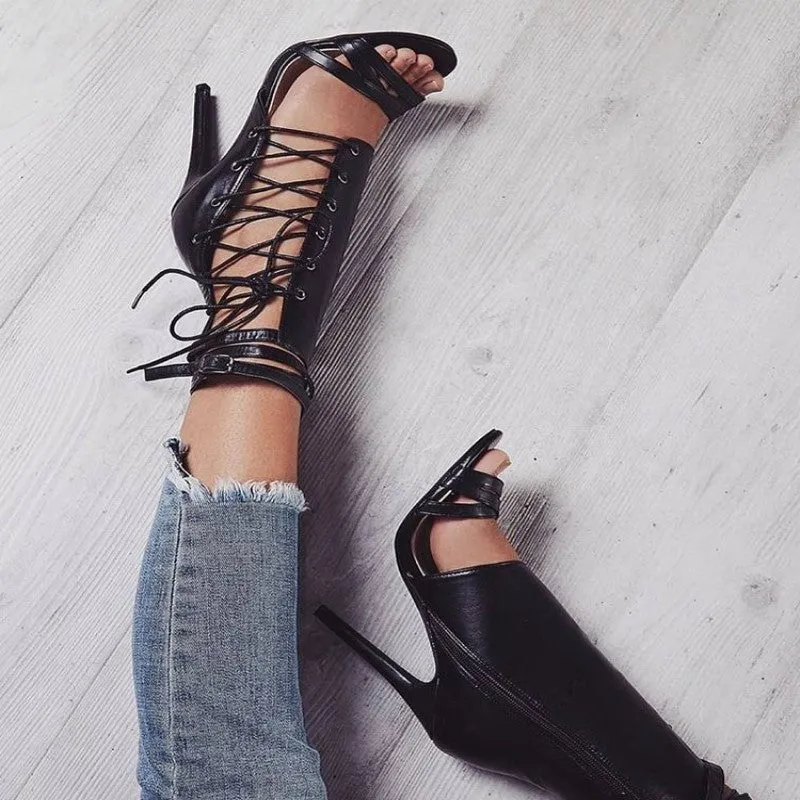 Open Toe Cutout Stiletto High Heels Buckle Strap Sandals sold by Tinstree product image thumbnail 4