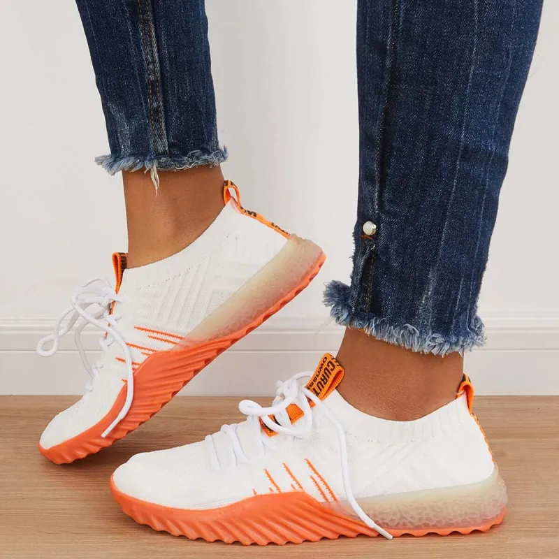 Casual Tennis Running Walking Shoes Breathable Lace Up Knitted Sneakers sold by Tinstree