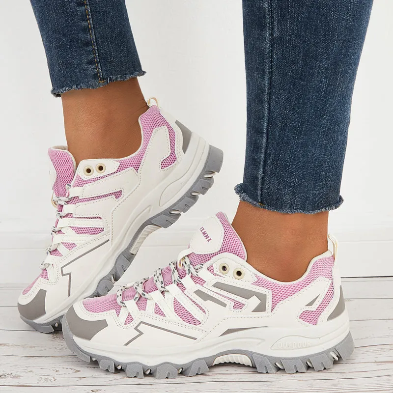 Breathable Tennis Sneakers Lace Up Anti-Slip Walking Shoes sold by Tinstree