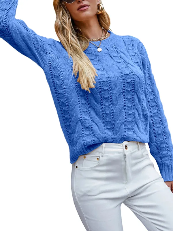 Women Pullover Sweaters Long Sleeve Slim Fit Cable Knit Winter Tops sold by Tinstree product image thumbnail 3