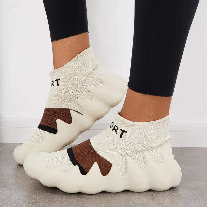 Breathable Knitted Sock Sneakers Slip On Running Shoes sold by Tinstree