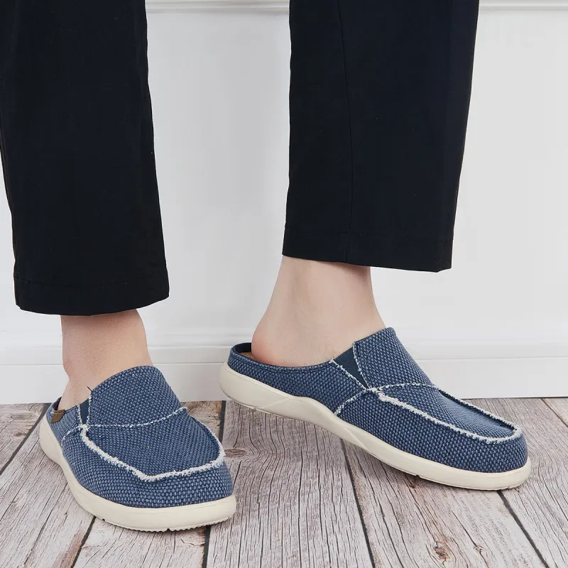 Men's Flat Mules Half Drag Sneakers Sllip on Walking Shoes sold by Tinstree