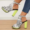 Peep Toe Chunky High Block Heels Cutout Slingback Sandals sold by Tinstree