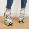 Peep Toe Chunky High Block Heels Cutout Slingback Sandals sold by Tinstree