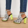 Peep Toe Chunky High Block Heels Cutout Slingback Sandals sold by Tinstree